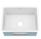 KRAUS Pintura 21-inch Porcelain Enameled Steel Undermount Single Bowl Kitchen Sink in White, KE1US21GWH
