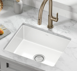 KRAUS Pintura 21-inch Porcelain Enameled Steel Undermount Single Bowl Kitchen Sink in White, KE1US21GWH
