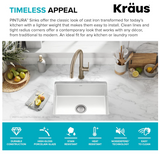 KRAUS Pintura 21-inch Porcelain Enameled Steel Undermount Single Bowl Kitchen Sink in White, KE1US21GWH