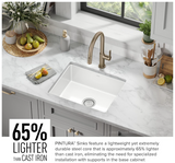 KRAUS Pintura 21-inch Porcelain Enameled Steel Undermount Single Bowl Kitchen Sink in White, KE1US21GWH