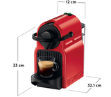Nespresso Inissia Coffee Machine, Ruby Red & Aeroccino Milk Frother Bundle, A3NC40-SG-RE-NE