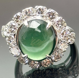 18KWG Diamond=D16, Jade(A) Ring w/Cert