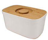 Joseph Joseph 81097 Bread Bin with Cutting Board Lid, White