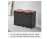 Yamazaki Home First Aid Box Sewing Kit Organizer, One Size, Black