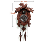 Rylai Vintage Wall Clock Handcrafted Wood Cuckoo Clock-N.DIM. 13x9.5 in
