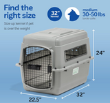Petmate Sky Kennel for Pets from 30 to 50-Pound, Light Gray