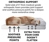 Furhaven Orthopedic Dog Bed for Large Dogs w/Removable Bolsters & Washable Cover, For Dogs Up to 125 lbs - Plush & Suede Sofa - Gray, Jumbo Plus/XXL