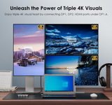 WAVLINK USB C Dock Quad Monitor, 7-In-1 Laptop Docking Station, Multiport Adapter with Dual 4K DP, 4K HDMI, 1080P VGA, 480Mbps USB2.0-A for MacBook, Dell XPS, Lenovo Thinkpad, and HP Laptops