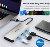 WAVLINK USB C Dock Quad Monitor, 7-In-1 Laptop Docking Station, Multiport Adapter with Dual 4K DP, 4K HDMI, 1080P VGA, 480Mbps USB2.0-A for MacBook, Dell XPS, Lenovo Thinkpad, and HP Laptops