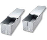 USA PAN 1160PM-ST-2-1 Pullman Loaf Pan with Cover, Large w Set of 2