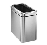 simplehuman 25 Liter / 6.6 Gallon Slim Open Commercial Trash Can, Brushed Stainless Steel