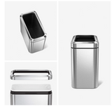simplehuman 25 Liter / 6.6 Gallon Slim Open Commercial Trash Can, Brushed Stainless Steel