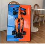 iLuane Display Wallboard for Lego McLaren Formula 1 Race Car 42141, Valentines Day Gifts, Collectibles Building Blocks, Gifts Lovers (Only Wallboard), Blue; Orange