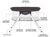 Dream On Me Poppy Traveler Portable Bassinet, Dark Grey