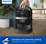 Philips 3000 Series CX3050/01 - Table Fan, 738m³/h, Tiltable Head and Oscillates 80°, 22cm, Black