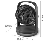 Philips 3000 Series CX3050/01 - Table Fan, 738m³/h, Tiltable Head and Oscillates 80°, 22cm, Black