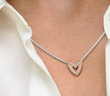 Pandora Sparkling Freehand Heart Necklace 3.8GM Silver