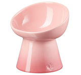Le Creuset High Stand Deep Pet Bowl, Natural Pink, Dogs, Cats, Stain Resistant, Microwave Safe