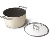 Smeg CKFC2611CRM Non-Stick Casserole with Lid, 26cm, Cream
