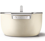 Smeg CKFC2611CRM Non-Stick Casserole with Lid, 26cm, Cream