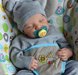 FOCKOF Realistic Reborn Baby Dolls-18 Inch Real Life Baby Dolls Boy Lifelike Baby Doll with Accessories for 3+ Years Old (Blue)