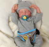 FOCKOF Realistic Reborn Baby Dolls-18 Inch Real Life Baby Dolls Boy Lifelike Baby Doll with Accessories for 3+ Years Old (Blue)