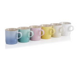 Le Creuset of America PG2018SRB-12MC Sorbet Collection Coffee Mugs (Set Of 6), 11.8