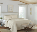 Laura Ashley Felicity Collection Quilt Set-100percent Cotton, Reversible, All Season Bedding with Matching Sham(s), Pre-Washed for Added Softness, Queen, Ivory, 212691