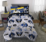 Franco 6A1448 Kids Bedding Super Soft Comforter and Sheet Set with Sham, 5 Piece Twin Size, Batman