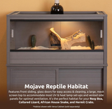 New Age Pet ECOFLEX 36" Medium Mojave Reptile Habitat Enclosure Lounge in Grey