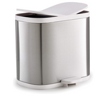 Joseph Joseph 70520 Split Steel Recycling Waste Bin, Grey/White,1.6 gallon/6 liter,Stainless Steel