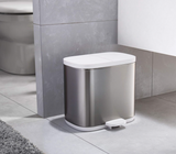 Joseph Joseph 70520 Split Steel Recycling Waste Bin, Grey/White,1.6 gallon/6 liter,Stainless Steel