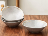 Stone Lain Clara Porcelain 16-Piece Round Dinnerware Set, Grey
