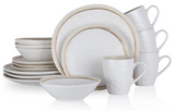 Stone Lain Clara 16-Piece Dinnerware Set Porcelain, White