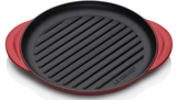 Le Creuset Round Cast Iron Grill Pan, 25cm, Cerise