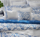 Laura Ashley - King Comforter Set, Cotton Bedding with Matching Shams & Bed Skirt, Stylish Home Decor (Charlotte Blue, King)
