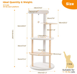 PETEPELA Cat Tree Cat Tower for Indoor Cats,5-Level Cat Play House Cat Activity Center with Scratching Posts Beige