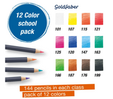 Faber-Castell Creative Studio Goldfaber Wooden Color Pencil Classpack - 144 Pencils in 12 Colors