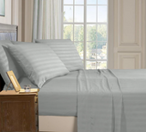 Elegant Comfort Softest and Coziest 6-Piece Sheet Set - 1500 Premium Hotel Quality Microfiber - Deep Pocket, Wrinkle Resistant 6-Piece Damask Stripe Bed Sheet Set, King, Silver