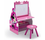 Delta Children Kids Easel and Play Station – Ideal for Arts & Crafts, Drawing, Homeschooling and More - Greenguard Gold Certified, Disney Minnie Mouse