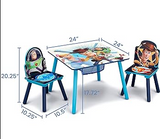 Delta Children Kids Table and Chair Set With Storage (2 Chairs Included) - Ideal for Arts & Crafts, Snack Time, Homeschooling, Homework & More, Disney/Pixar Toy Story 4