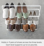 YAMAZAKI home 2480 Tower Shoe Rack, Wide, White