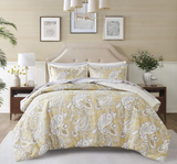 Comfort Spaces Bed in A Bag - Trendy Casual Design Cozy Comforter with Complete Sheet Set with Side Pocket, All Season Cover, Matching Shams Queen, Sienna, Paisley Wheat 9 Piece
