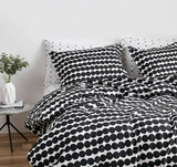 Marimekko - Queen Duvet Cover Set, Cotton Bedding with Matching Shams & Button Closure, All Season Home Decor (Rasymatto Black, Queen)