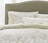 Laura Ashley Home - King Duvet Cover Set, Cotton Reversible Bedding with Matching Shams, Medium Weight Bedding for All Seasons (Lindy Green, King)