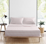 Marimekko- King Sheet Set, Cotton Percale Bedding Set, Crisp & Cool, Lightweight & Breathable (Pieni Tiiliskivi Red, King)