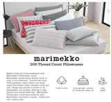 Marimekko- King Sheet Set, Cotton Percale Bedding Set, Crisp & Cool, Lightweight & Breathable (Pieni Tiiliskivi Red, King)
