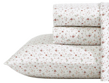 Laura Ashley Home - King Sheets, Soft Sateen Cotton Bedding Set - Sleek, Smooth, & Breathable Home Decor, Evie Coral/Pink