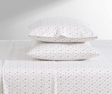 Laura Ashley Home - King Sheets, Soft Sateen Cotton Bedding Set - Sleek, Smooth, & Breathable Home Decor, Evie Coral/Pink