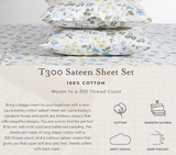 Laura Ashley Home - King Sheets, Soft Sateen Cotton Bedding Set - Sleek, Smooth, & Breathable Home Decor, Evie Coral/Pink